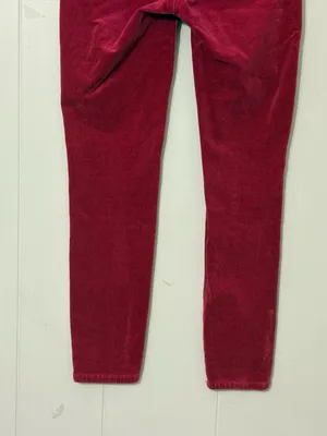 Pilcro and the Letterpress Anthropologie High Rise Skinny Corduroy Pants Magenta Size 26 thumbnail 7
