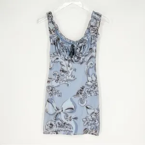 NWT Urban Outfitters Kimchi Blue Bianca Mesh Mini Dress Women's XS Blue Coquette thumbnail 2