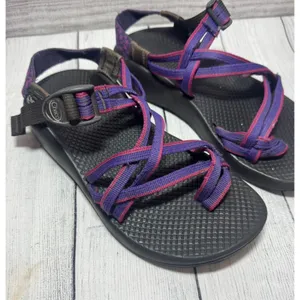 Chacos Women's Sz. 7M Purple Striped Hiking Outdoors Adjustable Strappy Sandals thumbnail 1