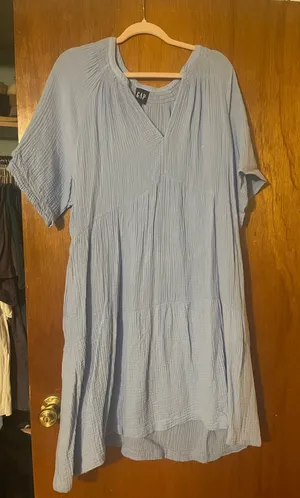 GAP Light Blue Cotton Gauze Dress thumbnail 1