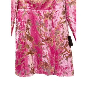 NWT Lulus Simply Decadent Pink Velvet Burnout Floral Bustier Mini Dress Medium thumbnail 6