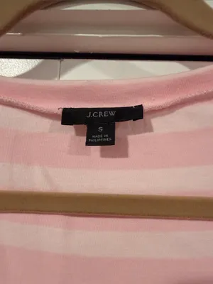 J. Crew Pink‎ Striped Short-Sleeve Midi Dress small thumbnail 4