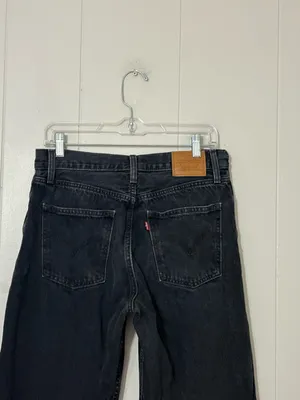 Levi’s Dad Jeans Women’s 29 Black High Rise Straight Leg 100% Cotton thumbnail 8
