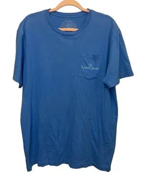 Lauren‎ James Blue Graphic One Pocket Tee Shirt thumbnail 1