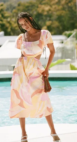 Sabo Skirt Summer Cut Out Midi Dress thumbnail 1