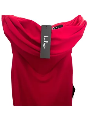 Lulus Red Strapless Corset Bodycon Mini Dress Draped Neckline Size S thumbnail 7