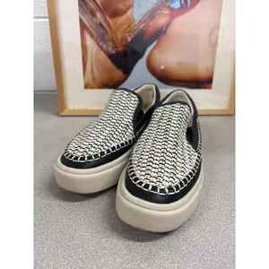 7 Dolce Vita Saydi Slip on tweed sneaker shoe black white multi woven thumbnail 4