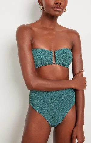 BOND EYE Blake Bikini Set in Bottle Green Lurex Size M thumbnail 3