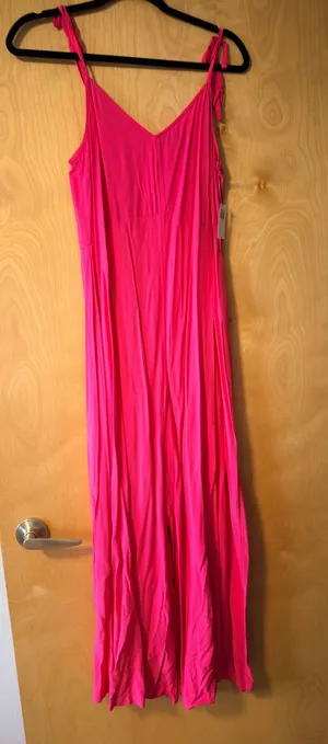 Old Navy Hot Pink Maxi Jumpsuit Romper thumbnail 1