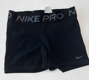 Nike Pro Women's Athletic Black Shorts spandex M medium dri fit thumbnail 1