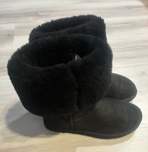 UGG Black Shearling Fold-Down Winter Boots thumbnail 1