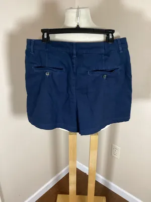 Free People Navy Blue Pleated Chino Shorts thumbnail 3