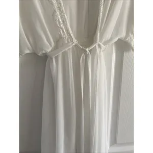 Seductive Wear By Cinema‎ Etoile White Chiffon Lace Robe XL Bridal thumbnail 6