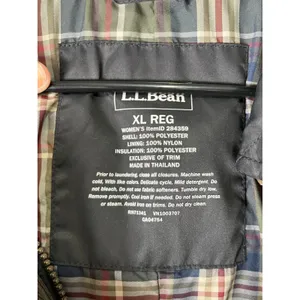 L.L.Bean Women’s Quilted Riding Jacket Black Plaid Lined XL Equestrian Classic thumbnail 5