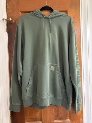 Carhartt Green Hooded Pullover Sweatshirt  thumbnail 1