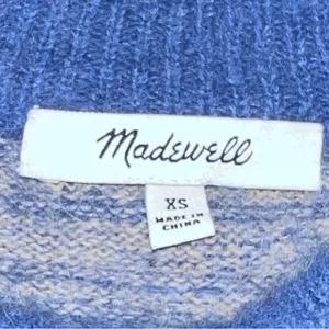 Madewell Blue and Tan Crewneck Sweater-Size XS thumbnail 9