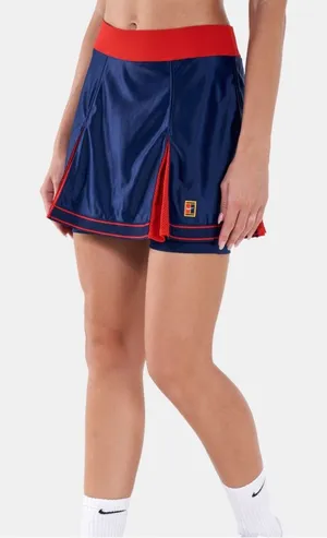 Nike Court Dri-FIT Slam Tennis Skirt Red Blue Skort Mesh Pleats Size Small thumbnail 1