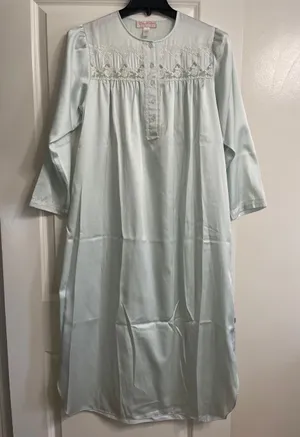 Oscar de la Renta Pink Label Vintage Nightgown Satin with Lace Detail thumbnail 1