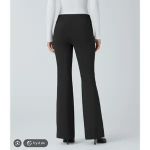 Halara High Waisted Work Flare Pants Pockets Black Office Career Womens Large thumbnail 2
