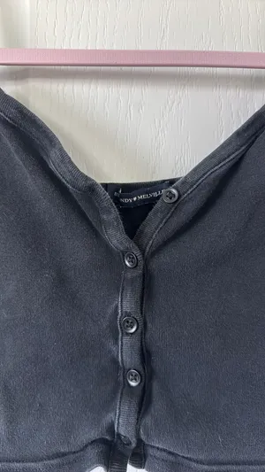 Brandy Melville Black button up crop cami thumbnail 3