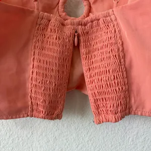 Abercrombie & Fitch Coral Pink Ruched O-Ring Cami Crop Top - NWOT - XS thumbnail 9