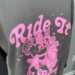 Girl Tribe Co Charlotte NC Ride It My Pony Santa Christmas Sweatshirt Reindeer thumbnail 2