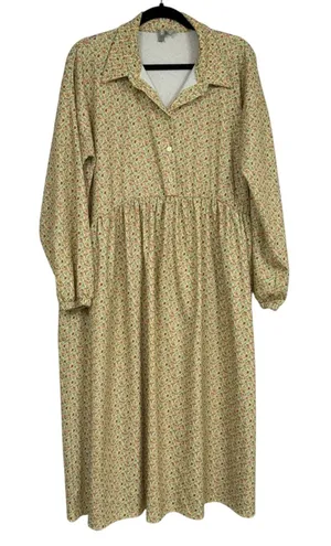 ASOS Yellow Ditsy Floral Midi Dress Womens 10 Long Sleeve Prairie Cottage Core thumbnail 1