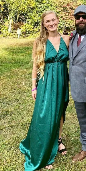 SheIn Green Satin Maxi Dress thumbnail 1