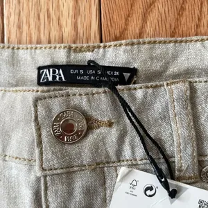 Zara Gray Wide Leg Pants Womens Small Linen Cotton NWT Coastal Minimalist thumbnail 3