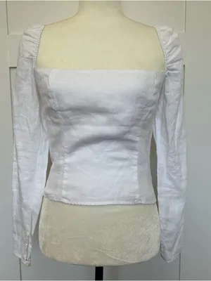 Reformation Khloe Linen Top thumbnail 3