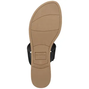 Style & Co. Womens Elliee Flat Sandals 10020656300 Black / Brown 10.5M thumbnail 9