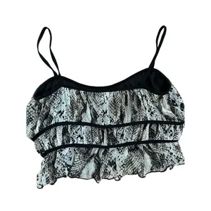 Urban Outfitters Sheer Snake Print‎ Crop Tank Top sz large thumbnail 2