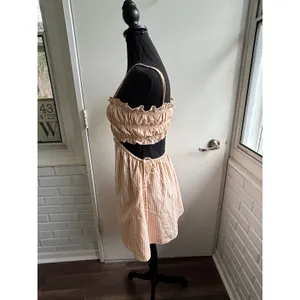 Sabo Lucy Smocked Cutout Mini Dress XS Size 2 boho beach coastal festival thumbnail 4
