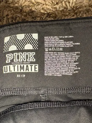 Victoria’s Secret PINK Ultimate Black Mesh Leggings – Size XS thumbnail 2