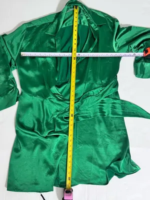 ASTR Satin Wrap Mini Dress Green XL Wedding Guest Cocktail Holiday Party Evening thumbnail 13