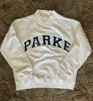 White parke sweatshirt varsity mockneck S/M thumbnail 1