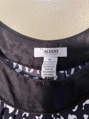 Alfani Intimates Women’s Size XL Sleeveless Nightgown Dress Gray Black Animal thumbnail 8