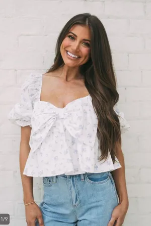 These Three Boutique Floral Peplum Top thumbnail 1