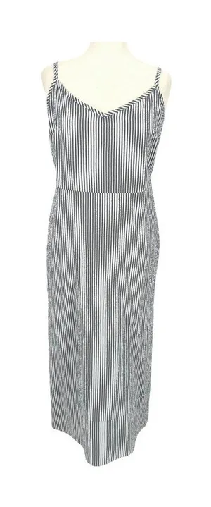 Market Spruce Coastal Nautical Striped Maxi Sun Dress Blue White Size 2X NWT thumbnail 1