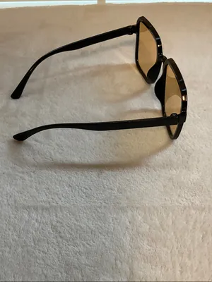 Black Frame Sunglasses with Yellow Tinted Lenses thumbnail 2