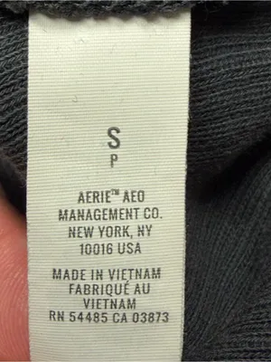 Aerie Charcoal Gray Ribbed Cropped Hoodie Size Small Oversized Pullover thumbnail 9