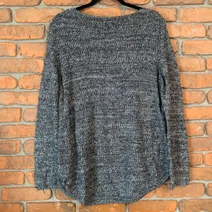 Banana Republic Gray Marled Knit Sweater with Side Zippers Long Sleeve Size L‎ thumbnail 4