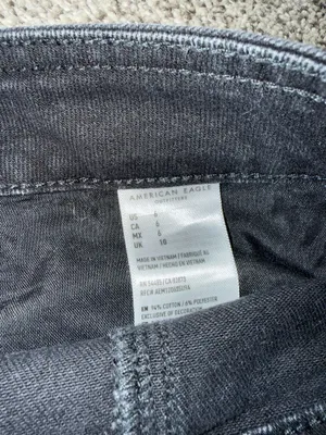 American Eagle Women's Black Denim Button-Front Mini Skirt thumbnail 4
