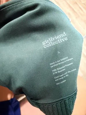 girlfriend collective Dark Green Square Neck Adjustable Strap Crop Top thumbnail 9