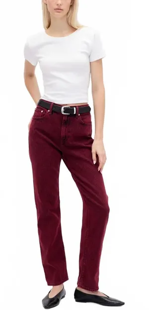 Gap High Rise '90s Slim Straight Jeans NWT Red Delicious 28R thumbnail 1