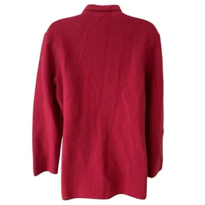 Chico's Design Red buttoned knit pockets long sleeve wool sweater Size 0 (small) thumbnail 3