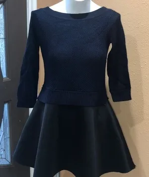 Dequeen Fashion navy blue sweater dress NWT thumbnail 1