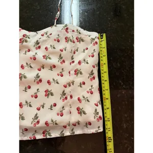 Abercrombie And Fitch Cherry Tank Top Shirt Sz M Summer Ruched Abercrombie &fitc thumbnail 7