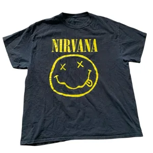 Nirvana Black T-Shirt with Yellow Graphic XL thumbnail 1
