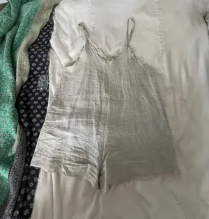 Linen Romper Tan Size M thumbnail 2